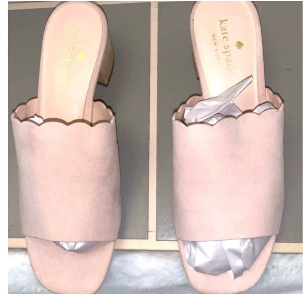🦜 Kate Spade Slip On Warren Pink Suede Sandals NWOB 8 B